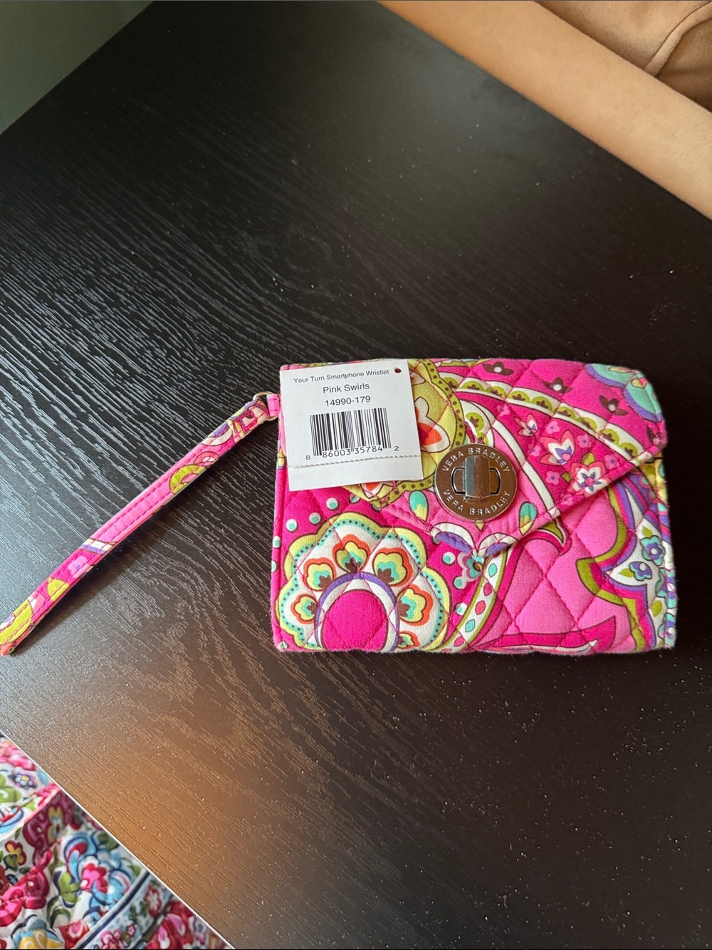 Vera Bradley Pink Paisley Quilted Wristlet Card Holder